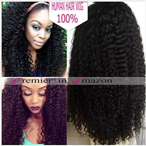 Premier Lace front wig 150 Density Natural Looking Afro Kinky Curl Brazilian Afro Kinky Curl Human Hair Wigs Soft Full Sexy #2 Dark Brown 14 inches Lace Front Humna Hair Wig