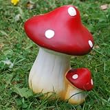 from Gardens2you Double Coloured Terracotta Mushroom or Toadstool Garden Ornament Model 7004100A