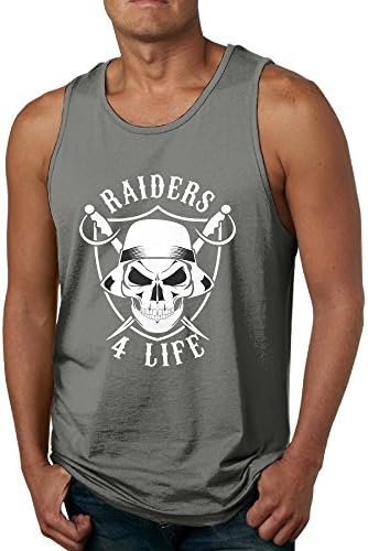 SYY Men's Sleeveless Shirt Oakland Skull Raiders Geek DeepHeather Size M