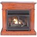 ProCom Dual Fuel Vent-Free Fireplace with Corner Conversion Kit - 32,000 BTU, Heritage Cherry Veneer, Model# FBD400RTCC-M-HC