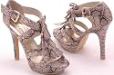 EyeCatchShoes - Women's Beige Croc Platform Shoes