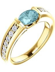 10K Yellow Gold 7.00x5.00mm Oval Cut Mozambique Blue Paraiba Tourmaline and Diamond Ring -- LIFETIME WARRANTY