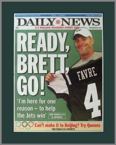 New York Jets - DN - Ready Brett Go - Favre Trade - Wood Mounted Newspaper Print