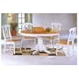 5pc White & Natural Oval Dining Table & Napoleon Solid Wood Chairs Set