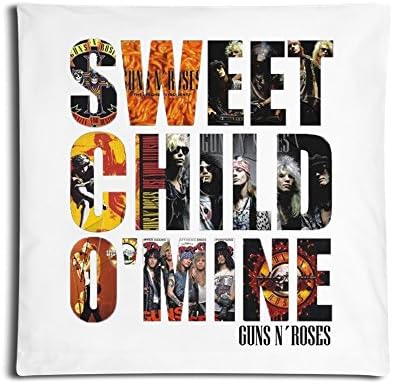 FunHomeDecor Throw Pillow Case Guns N' Roses Sweet Child O' Mine 18" X 18" (One Cover)