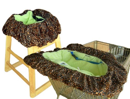 Picture of Cozy Patricia Ann Designs Cheetah Shopping Cart / High Chair Cover - Chartreuse and White Gingham B004QK2BBQ (Baby Shopping Cart Covers)