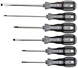 Wiha 46991 Anti Cam Out Screwdriver Set with SoftGrip Handles, Slotted and Phillips, 6 Piece [並行輸入品]