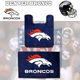 NFL Denver Broncos Logo Bathroom Soft Floor Carpet Mats Rug Accessories Set