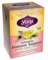 Yogi Echinacea Immune Support, Herbal Tea Supplement, 16-Count Tea Bags (Pack of 6)