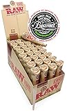 18 Raw ORGANIC Cones Pre-Rolled Rolling Papers, Raw ORGANIC Natural Unrefined Cones Rolling Paper 1.25 Size, 3 Packs of 6 Cones + Beamer Smoke Limited Edition Sticker