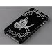 Tinxi Hartschale "Butterfly Effect" schwarz f�r iPhone 4 / iPhone 4S Folie / Etui / Schale / H�lle, einmalig gl�nzend f�r Handys mit frei Schutzfolie