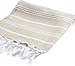 Cacala 100% Turkish Cotton Kitchen Tea Towels, Highly Absorbent Luxury Soft Quick Drying Dish Towel with Hanging Loop for Gym, Yoga, Bath, Sports, Cleaning and Kitchen (23 x 36), Beige