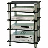 Optimum Prelude OPT-5500SLB 5-Shelf Slimline Hi-fi Stand from Stand & Deliver