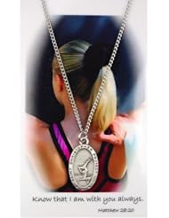Girls St. Christopher Gymnastics Medal with Prayer Card