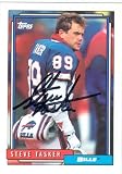 Steve Tasker Autographed/Hand Signed Football Card (Buffalo Bills) 1992 Topps #370