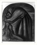 Historic Print (S): [Mexico - 20th C. graphic art: The Franciscan (holding emaciated figure) Orozco]