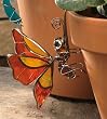 Orange Butterfly Pot Decor