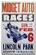 1946 Lincoln Park Stadium Midget Racing Poster Print