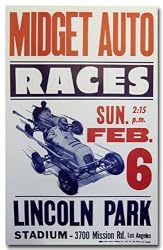 1946 Lincoln Park Stadium Midget Racing Poster Print
