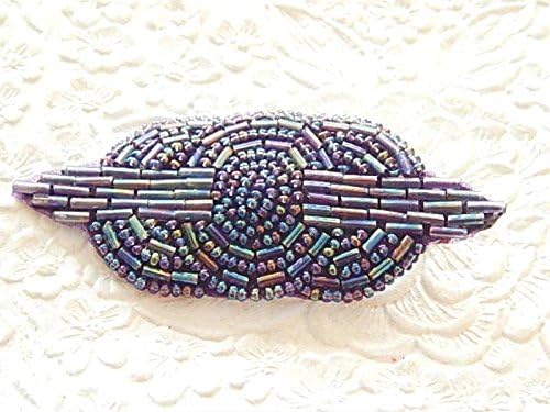 Blue Art-Deco Style Beaded Clip