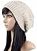 Ls Lady Thick Slouchy Knit Oversized Beanie Cap Hat Winter Warmming Cap Off-white