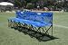 Sweat Bench - 6 Seat Folding Bench with Back - Blue