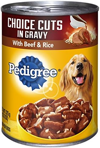 PEDIGREE CHOICE CUTS in Gravy With Beef and Rice Canned Dog Food 13.2 Ounces (Pack of 12)