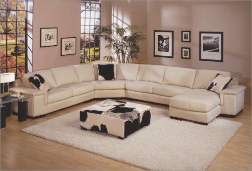 Kathy Ireland Home by Omnia Furniture MER - SEC Mercedes 4 Piece Leather Sectional