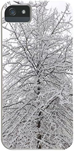 Apple iPhone 5/5s Cases. Winter, Christmas, Snow. Hard Cover Protector. Clear Sides. Original Art Designs (White)