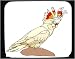 Decorated Mouse Pad with defensive, cockatoo, bird
