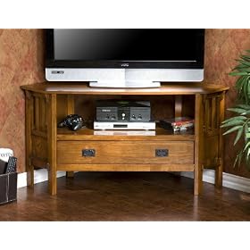 Carson Dark Oak Corner Media Stand