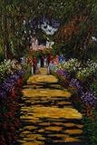 IMAGE OF Art Reproduction Oil Painting - Monet Paintings: Garden Path at Giverny - Large 24