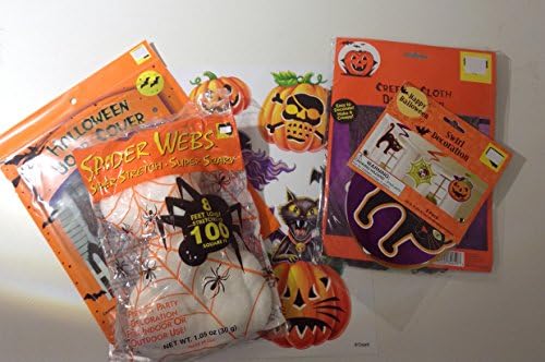 Halloween Decorations - Creepy Cloth and Halloween Spider Web with Halloween Window Clings , Swirl Decoration , and Door Cover in Assorted Styles