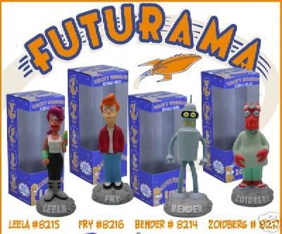 Futurama 4 Piece Wacky Wobbler Set Leela Fry Bender and Dr. Zoidberrg