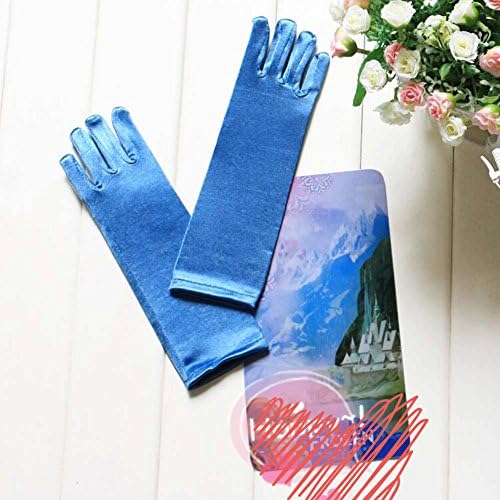 Oisk Blue Gloves Set Cosplay Accessories Snow Queen Princess Dress (blue)
