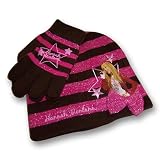 Girl's Disney Hannah Montana Striped Knit Hat and Gloves Set (7-14)