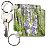 Inspirational Gratitude Lavender Flowers - Set Of 2 Key Chains