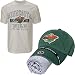 Old Time Hockey Minnesota Wild Adjustable Hat & T-shirt Combo