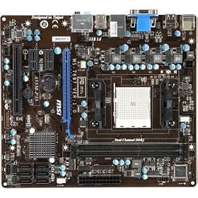 MSI Motherboard AMD A55 Micro ATX DDR3 1800 Socket P Motherboards A55M-P35
