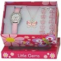 Ravel Little Gems Childrens Butterfly Watch, Necklace and Bracelet Gift Set