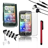 SKQUE Premium Black Rubberized Case + Clear Crystal Screen Protector + Earp ....