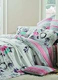 4-pc Comfortable Light Green Floral Tencel Duvet Cover Bedding Set Full / Q ....