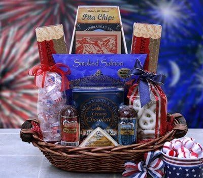 American Pride - Patriotic Red, White, And Blue Gift Basket