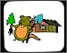 Mouse Pad with cabin, standing, beaver, shovel, brown Image