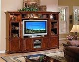 Contemporary Style Brown Finish Entertainment Center w/Lights