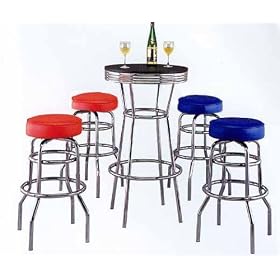 Click here to buy Chrome Classical Designed Red And Blue Bar Set .
