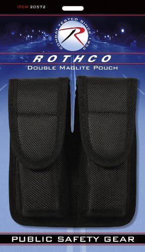 Black Police Security Guard Officer Deputy Sheriff Tactical Double Dual Enhanced Mag Magazine Duty Belt Pouch Case Holder