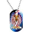 US American Flag Wing Eagle Dog Tag Necklace