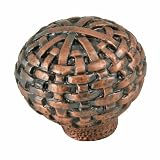 Basket Weave 1 3/8 Cabinet Knob Antique Copper Lot of 25