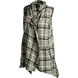 Volcom Juniors Swaddle Vest, Black Plaid, X-Large